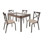 Conjunto Mesa 120cm Tampo Em Vidro Com 4 Cadeiras Karina  Bro