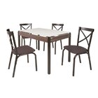 Conjunto Mesa 120cm Tampo Em Vidro Com 4 Cadeiras Karina  Bro