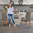 Conjunto Mesa 120cm Tampo Mdf/vidro 4 Cadeiras Apogeu Móveis