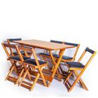 Conjunto Mesa 120x70 6 Cadeiras Mel Preto Ref. W120.6mp