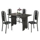 Conjunto Mesa 120x75cm Tampo Ardósia C/ 4 Cad Lavínea Soma Mó