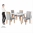 Conjunto Mesa 120x80 Com 4 Cadeiras Fortaleza Uno Off White/m