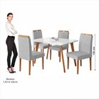 Conjunto Mesa 120x80 Com 4 Cadeiras Fortaleza Uno Off White/m