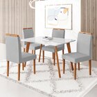 Conjunto Mesa 120x80 Com 4 Cadeiras Fortaleza Uno Off White/m