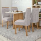 Conjunto Mesa 120x80cm Tampo Mdf/vidro Celebrare 4 Cadeiras E