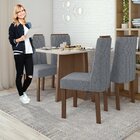 Conjunto Mesa 120x80cm Tampo Mdf/vidro Celebrare 4 Cadeiras E