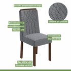 Conjunto Mesa 120x80cm Tampo Mdf/vidro Celebrare 4 Cadeiras E