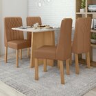 Conjunto Mesa 120x80cm Tampo Mdf/vidro Celebrare 4 Cadeiras E