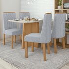 Conjunto Mesa 120x80cm Tampo Mdf/vidro Celebrare 4 Cadeiras E