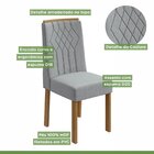 Conjunto Mesa 120x80cm Tampo Mdf/vidro Celebrare 4 Cadeiras E