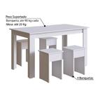 Conjunto Mesa 135cm Com 4 Banquetas Branco