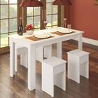 Conjunto Mesa 135cm Com 4 Banquetas Branco