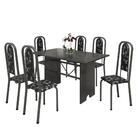 Conjunto Mesa 140x75cm Tampo Ardósia C/ 6 Cad Lavínea Soma Mó