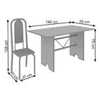 Conjunto Mesa 140x75cm Tampo Granito C/ 6 Cad Lavínea Soma Mó