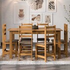 Conjunto Mesa 154cm Com 6 Cadeiras Tecido Chocolate Madeira P