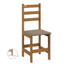 Conjunto Mesa 154cm Com 6 Cadeiras Tecido Chocolate Madeira P