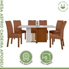 Conjunto Mesa 160cm Astrid Com Vidro E 6 Cadeiras Apogeu Fras