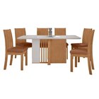 Conjunto Mesa 160cm Astrid Com Vidro E 6 Cadeiras Athenas Amê