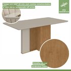Conjunto Mesa 160cm Astrid Com Vidro E 6 Cadeiras Athenas Amê