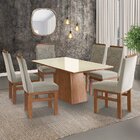 Conjunto Mesa 160x82cm E 6 Cadeiras Madeira Maciça Canela/jol