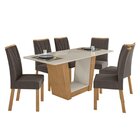 Conjunto Mesa 170cm Apogeu Com 6 Cadeiras Apogeu Amêndoa Clea
