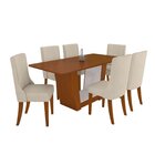 Conjunto Mesa 170cm Apogeu Tampo Mdf No Glass Com 6 Cadeiras