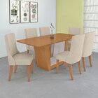 Conjunto Mesa 170cm Apogeu Tampo Mdf No Glass Com 6 Cadeiras