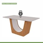 Conjunto Mesa 170cm Atla Com Vidro E 6 Cadeiras Apogeu Amêndo