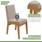 Conjunto Mesa 170cm Celina Com Vidro E 6 Cadeiras Atla Amêndo