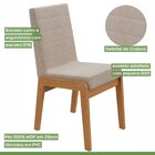 Conjunto Mesa 170cm Celina Com Vidro E 6 Cadeiras Atla Amêndo