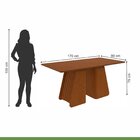Conjunto Mesa 170cm Luxor Tampo Mdf No Glass E 6 Cadeiras Cel
