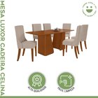 Conjunto Mesa 170cm Luxor Tampo Mdf No Glass E 6 Cadeiras Cel