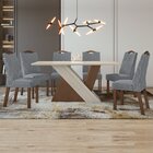 Conjunto Mesa 170cm Tampo Mdf/vidro 6 Cadeiras Vênus Móveis L