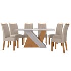 Conjunto Mesa 170cm Venus Com Vidro E 6 Cadeiras Apogeu Amênd