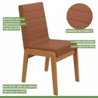 Conjunto Mesa 180cm Luxor Com Vidro E 6 Cadeiras Atla Amêndoa