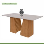 Conjunto Mesa 180cm Luxor Com Vidro E 6 Cadeiras Atla Amêndoa