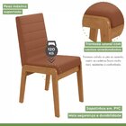 Conjunto Mesa 180cm Luxor Com Vidro E 6 Cadeiras Atla Amêndoa