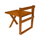 Conjunto Mesa 1m E 3 Banquetas Sem Encosto Madeira Maciça Euc