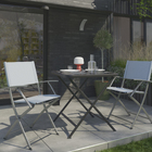 Conjunto para Jardim Mesa com 2 Cadeiras 72x70x70cm Aço Branco Emys Naterial