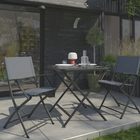 Conjunto para Jardim Mesa com 2 Cadeiras 72x70x70cm Aço Cinza Chumbo Emys Naterial