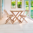 Conjunto Mesa 2 Cadeiras Dobráveis Em Madeira Area Gourmet  N