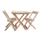 Conjunto Mesa 2 Cadeiras Dobráveis Em Madeira Area Gourmet  N