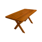 Conjunto Mesa 2m E 2 Bancos Sem Encosto Madeira Maciça Eucali