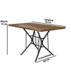 Conjunto Mesa 4 Cadeiras Bruna 058 Rattan Cromo Preto 91 Cm