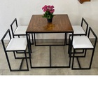 Conjunto Mesa 4 Cadeiras Pequena Estofado Branco Industrial W