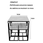 Conjunto Mesa 4 Cadeiras Pequena Estofado Marrom Industrial W