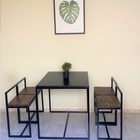 Conjunto Mesa 4 Cadeiras Pequena Madeira Imbuia Industrial Bl