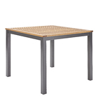 Conjunto para Jardim Mesa com 4 Cadeiras Reclináveis 74,6x89x89cm Alumínio|Madeira Preto Oris Naterial