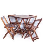 Conjunto Mesa 70x70 4 Cadeiras Imbuia Ref. 70.4i