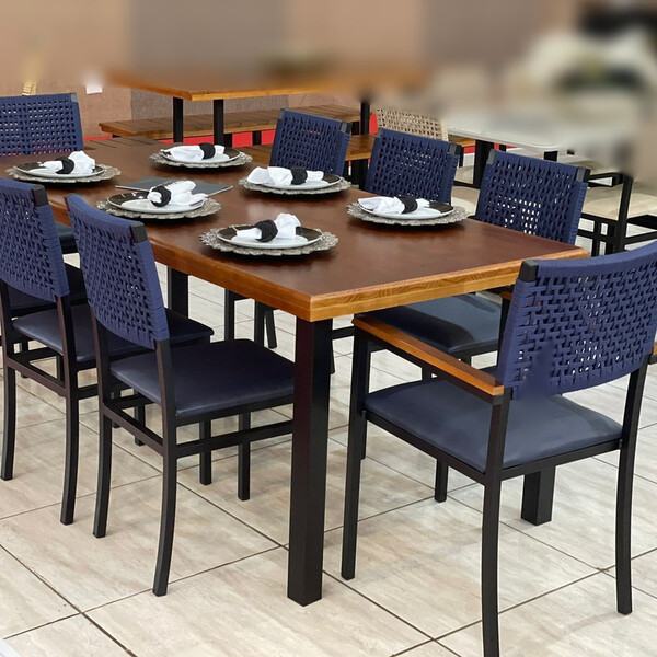 Conjunto Mesa 8 Cadeiras Área Gourmet - Madri - Paonanda